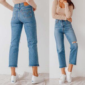 Levi’s Ribcage Distressed Straight Ankle Jeans - Jive Beats - Size 29 x 29